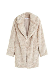 jas van imitatiebont beige