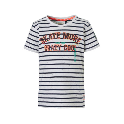 Quapi Gestreept T Shirt Serge Met Tekst Blauw quapi kopen in de aanbieding Quapi Gestreept T Shirt Serge Met Tekst Blauw quapi kopen in de aanbieding