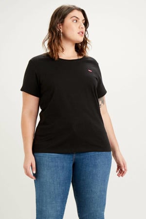 Perfect Crew T-shirt met logo zwart/rood