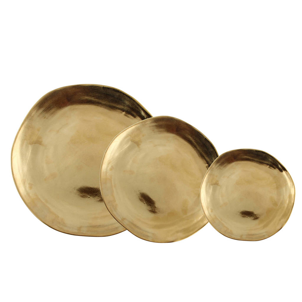 &k amsterdam bord (set van 3), Goud