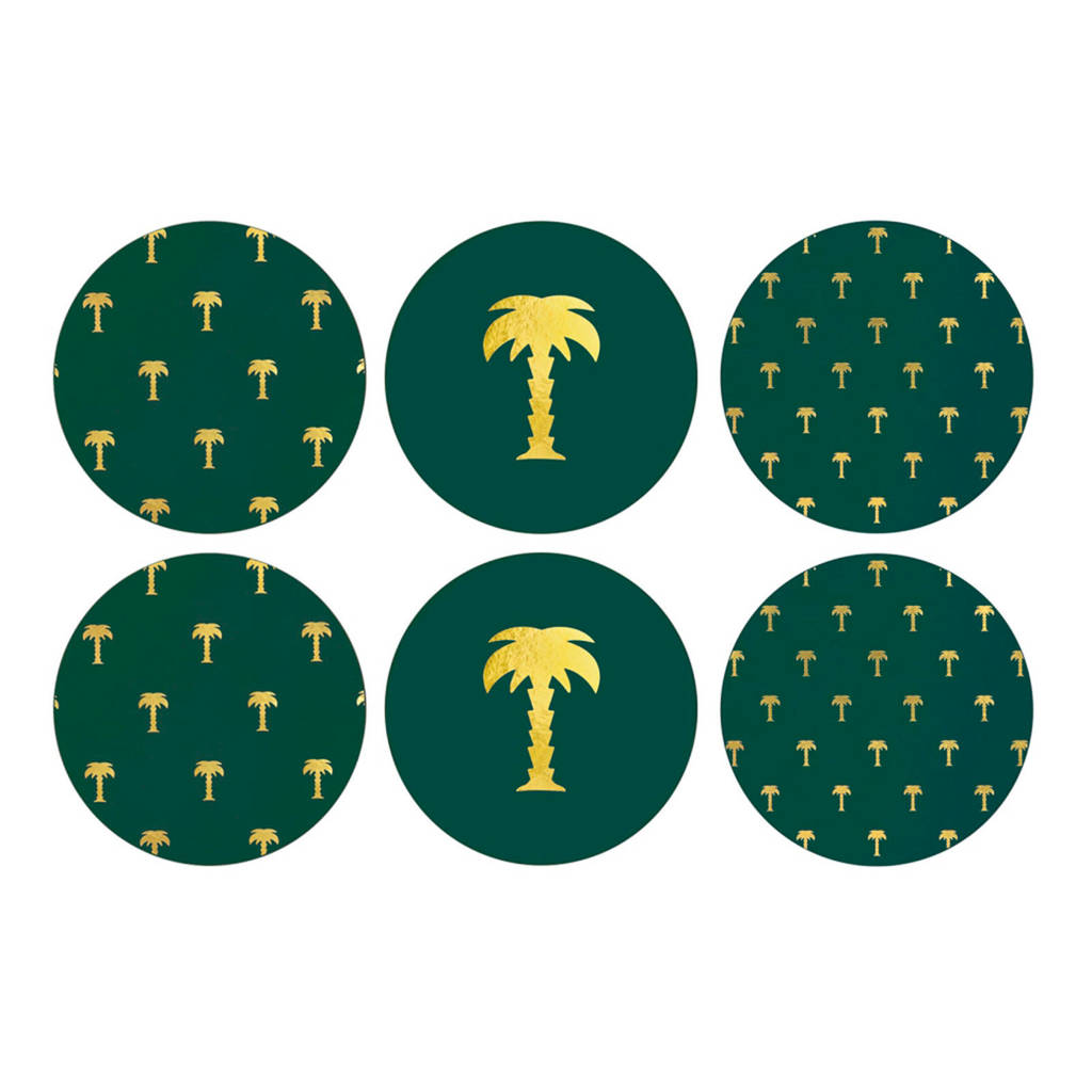 &k amsterdam onderzetter (set van 6), Groen