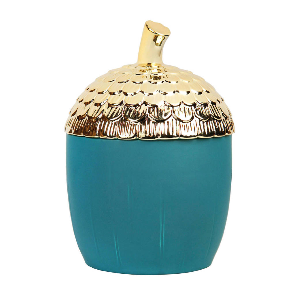 &k amsterdam opbergpot, Petrol/goud