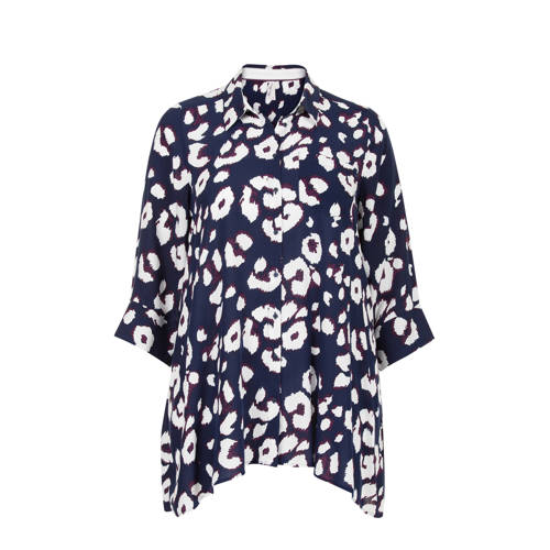 Miss Etam Plus Blouse Met All Over Print Paars miss etam kopen in de aanbieding