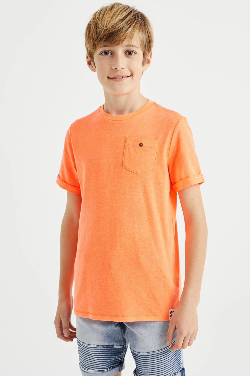 Smeltend markeerstift Kwelling WE Fashion T-shirt neon oranje | wehkamp