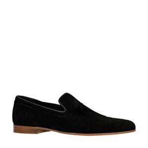 suède loafers zwart