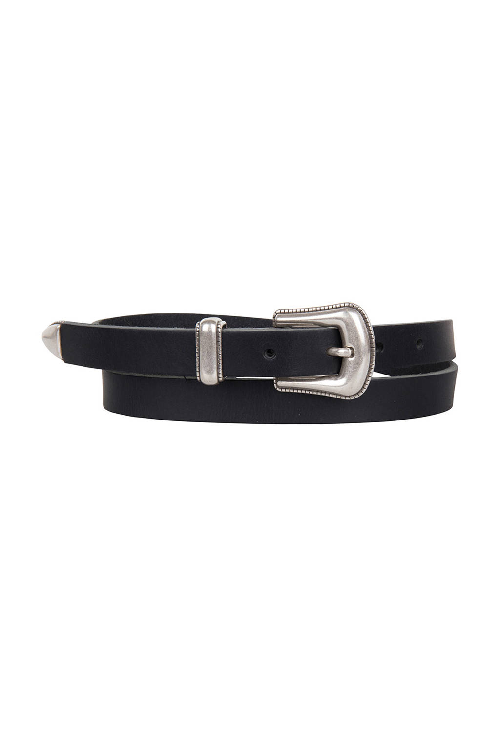 Cowboysbag Cowboysbelt leren riem 202003 zwart, Zwart