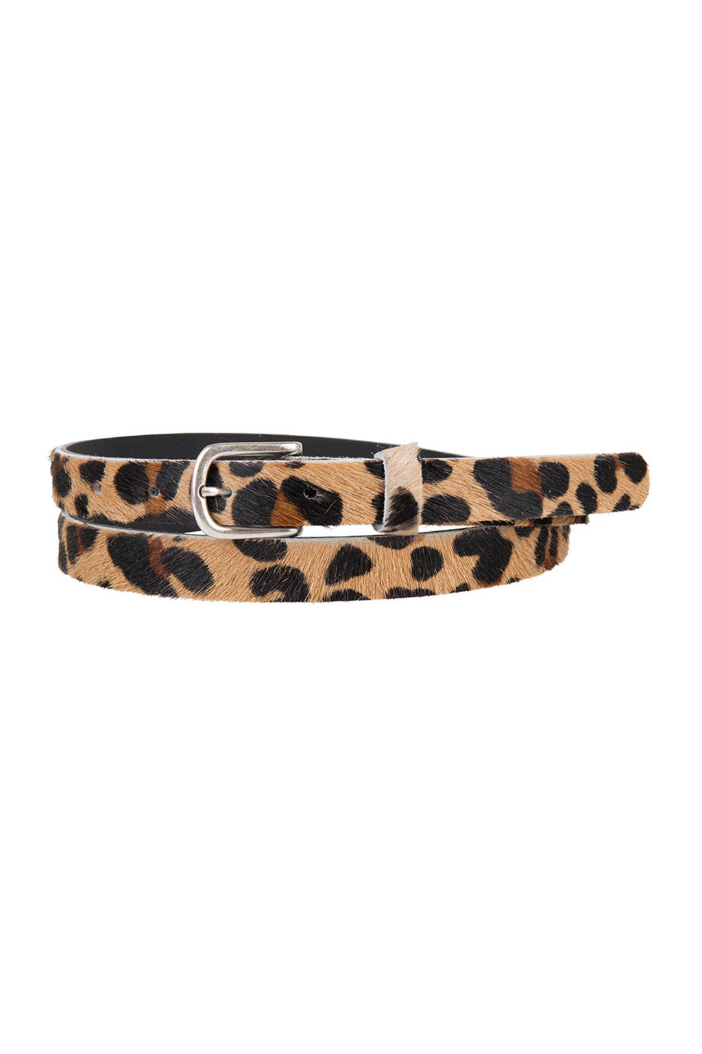 Cowboysbelt leren riem 209143 panterprint, Bruin/beige