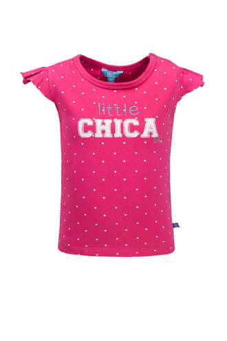 T-shirt met stippen roze/wit/lichtblauw