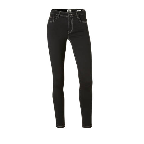 Only Skinny Jeans Met Witte Stiksels Zwart only kopen in de aanbieding