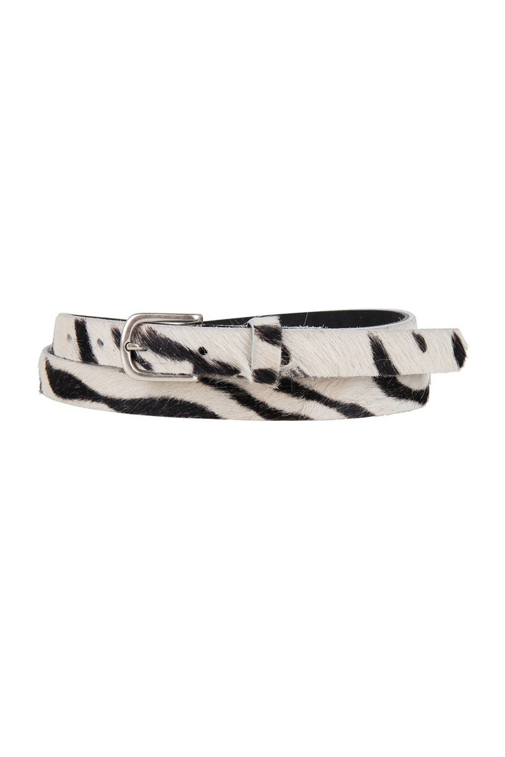 Cowboysbag Cowboysbelt leren riem 209142 zebraprint wit/zwart, Wit/zwart