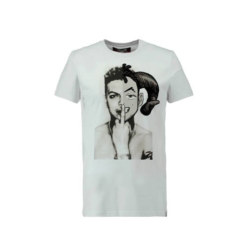 Coolcat Ronnie Flex T Shirt Met Printopdruk Wit coolcat kopen in de aanbieding