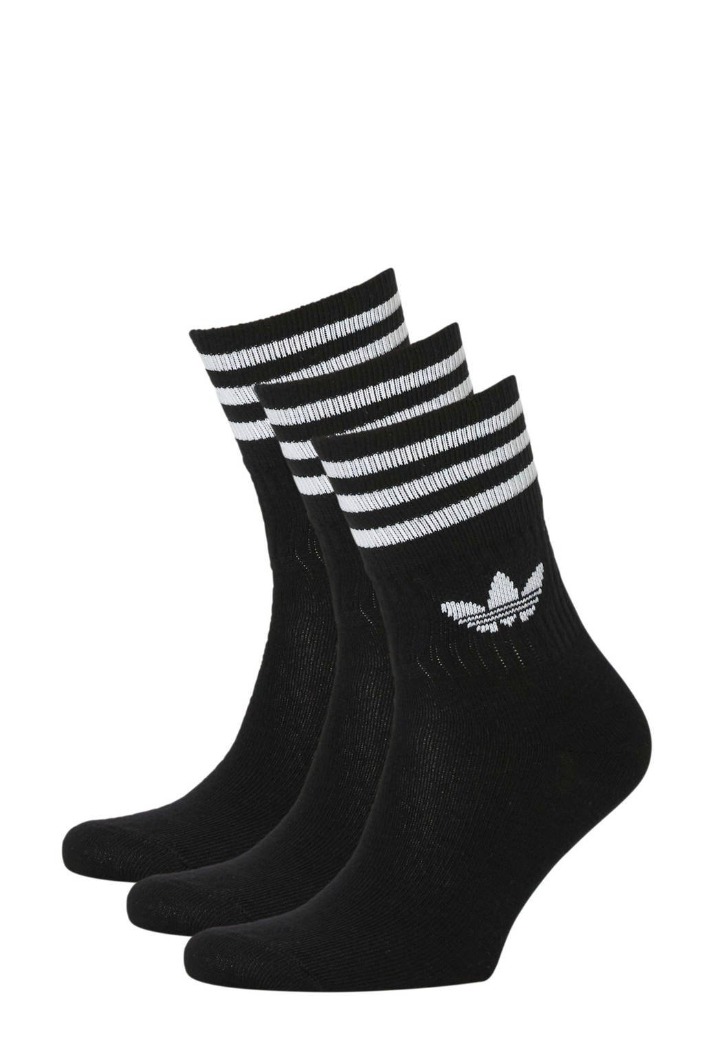 adidas originals sokken (set van 3), Zwart/wit