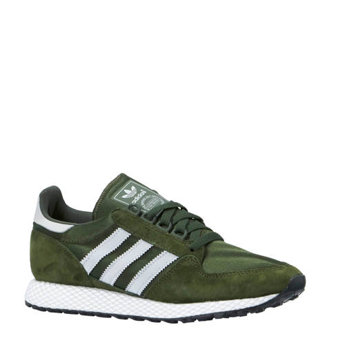 Adidas Originals Forest Grove Suede Sneakers Donkergroenwit adidas kopen in de aanbieding