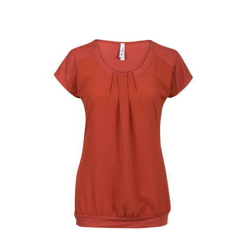 Miss Etam Regulier Top Met Plooi Detail Rood miss etam kopen in de aanbieding