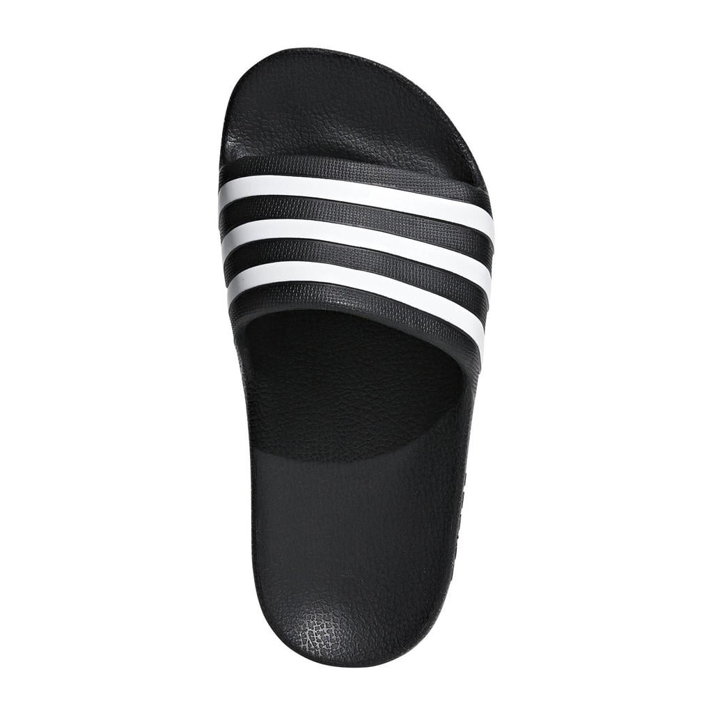 Zwarte jongens en meisjes adidas Sportswear Adilette Aqua badslippers van rubber