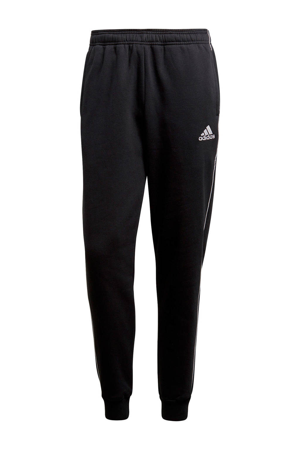 Zwart en witte heren adidas Performance Senior joggingbroek Core 18 van katoen met regular fit en elastische tailleband