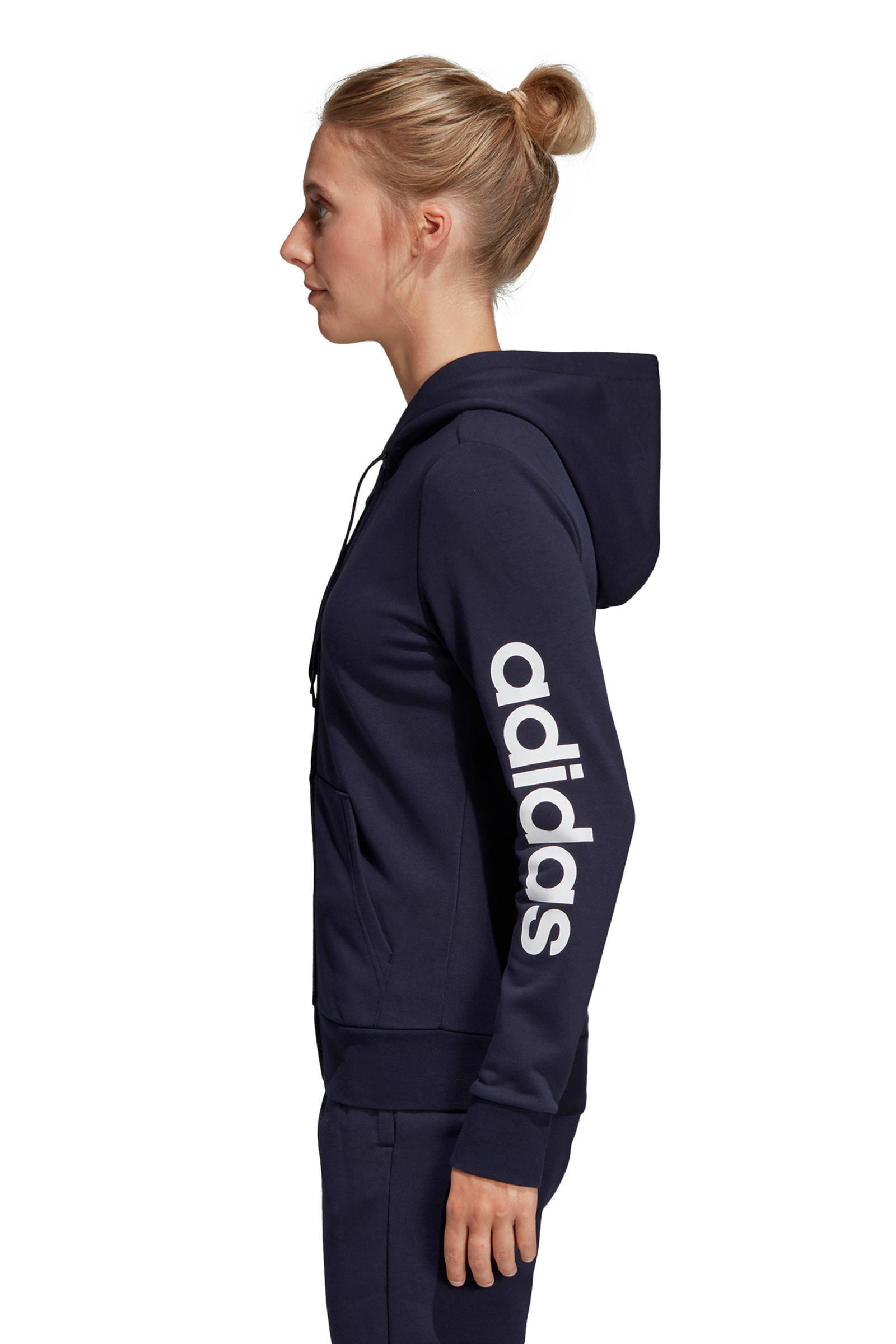 adidas Performance sportvest donkerblauw/wit | wehkamp