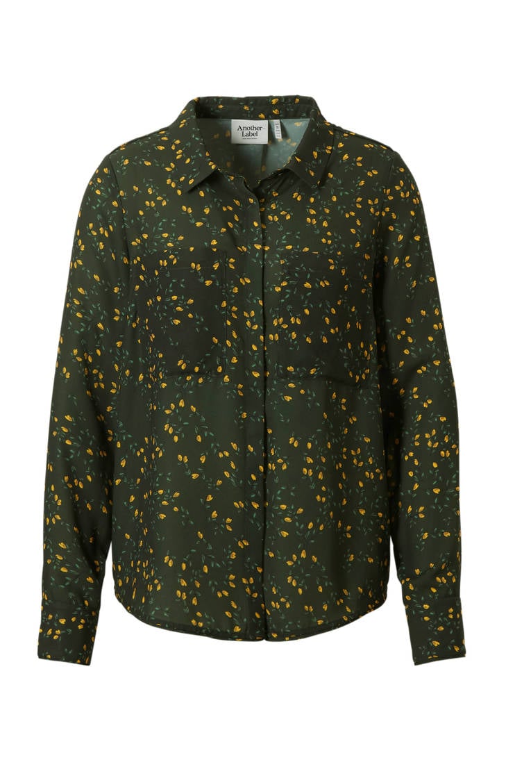 met Label bloemenprint blouse groen Another AfXxawWnw
