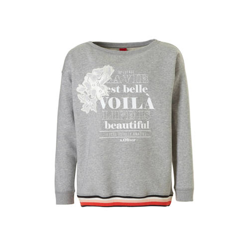 Soliver Sweater Met Tekst Grijs soliver kopen in de aanbieding Soliver Sweater Met Tekst Grijs soliver kopen in de aanbieding