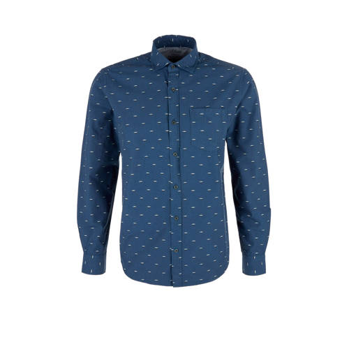 Soliver Regular Fit Overhemd Met Print Blauw soliver kopen in de aanbieding