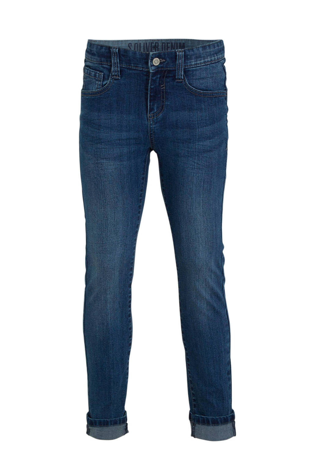 s.Oliver slim fit jeans donkerblauw, Donkerblauw