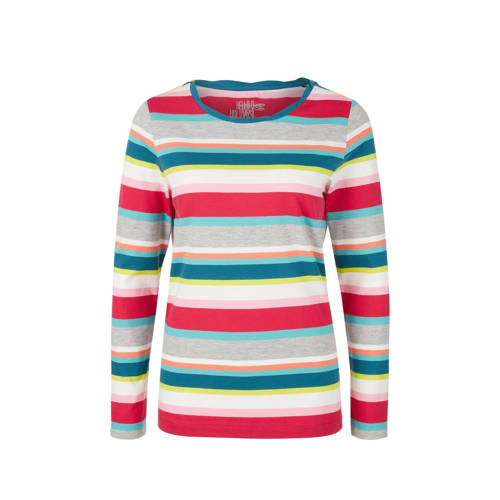 Soliver T Shirt Met Gekleurde Streepmotief Roze soliver kopen in de aanbieding