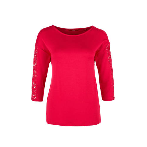 Soliver Top Met Kant Fuchsia soliver kopen in de aanbieding Soliver Top Met Kant Fuchsia soliver kopen in de aanbieding