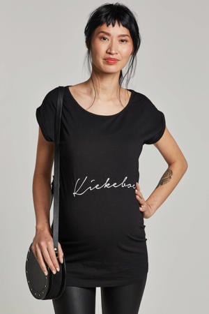 zwangerschaps T-shirt Kiekeboe zwart