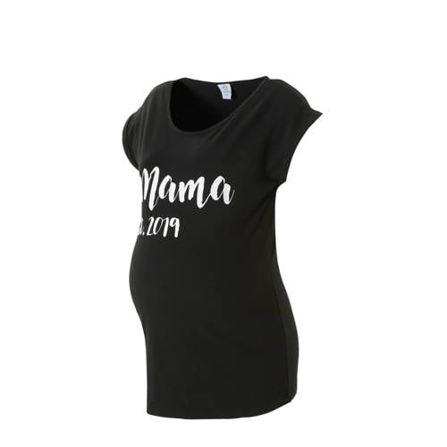 Your Wishes Zwangerschaps T Shirt Mama Zwart your wishes kopen in de aanbieding