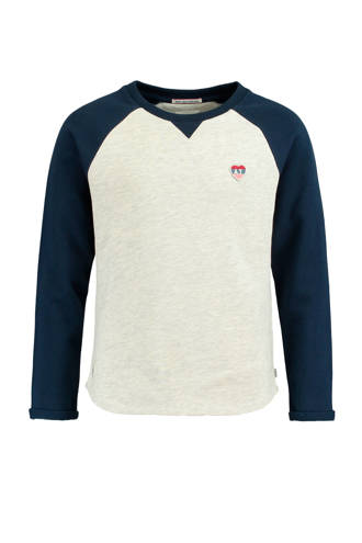 tweekleurige longsleeve Lucy blauw