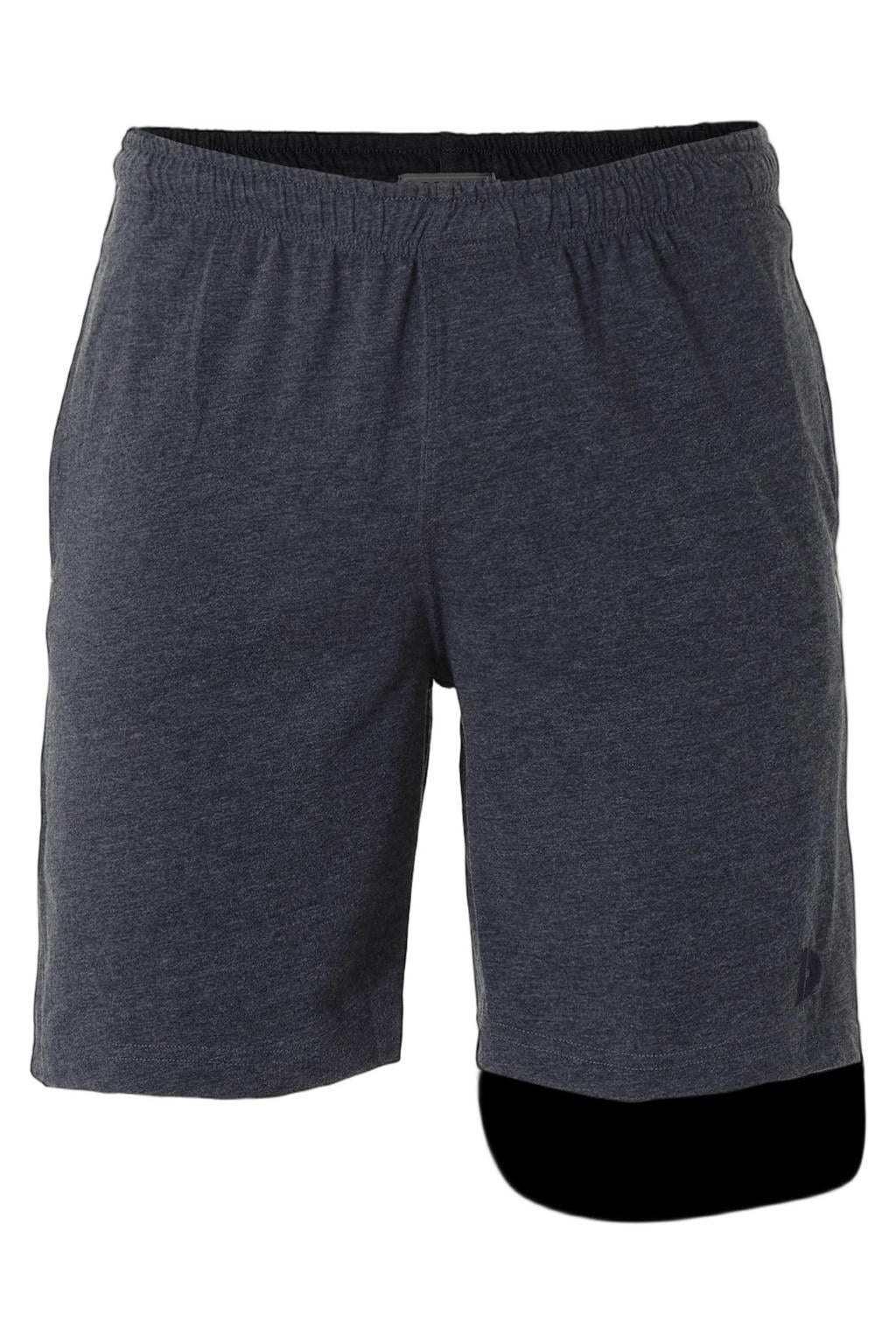 Blauwe heren Donnay sportshort gemeleerd van katoen met elastische tailleband met koord en effen