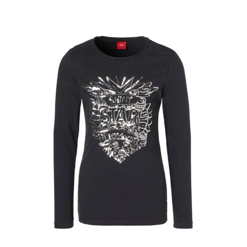 Soliver Longsleeve Met Pailletten Blauw soliver kopen in de aanbieding Soliver Longsleeve Met Pailletten Blauw soliver kopen in de aanbieding