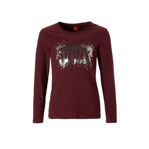 Soliver Longsleeve Met Pailletten Aubergine soliver kopen in de aanbieding Soliver Longsleeve Met Pailletten Aubergine soliver kopen in de aanbieding
