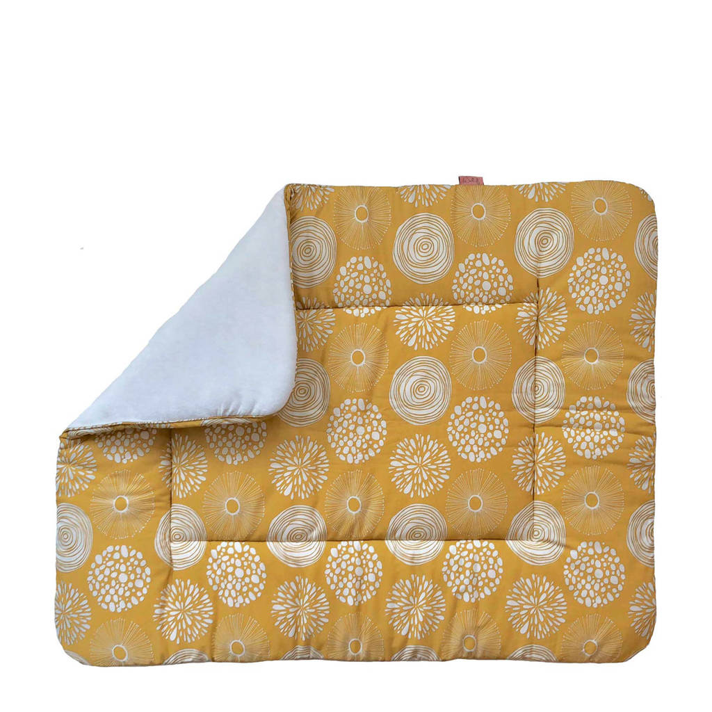 Witlof for kids boxkleed 75x95 cm Sparkle Sweet honey/offwhite, Okergeel/wit