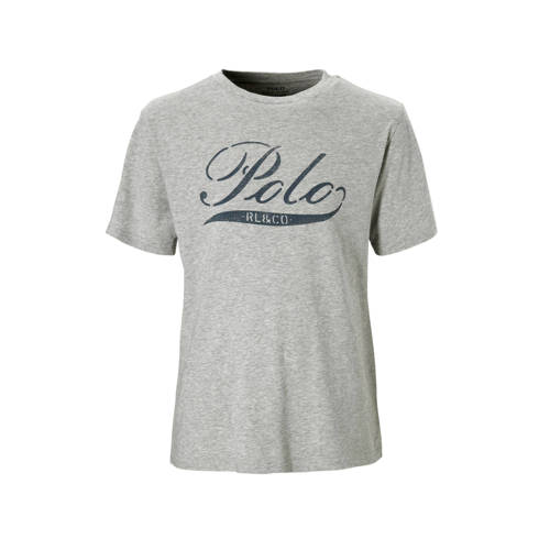 Polo Ralph Lauren T Shirt Met Logo Grijs Melange polo ralph lauren kopen in de aanbieding