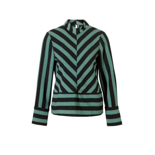 Object Gestreepte Top Met Opstaande Kraag object kopen in de aanbieding Object Gestreepte Top Met Opstaande Kraag object kopen in de aanbieding
