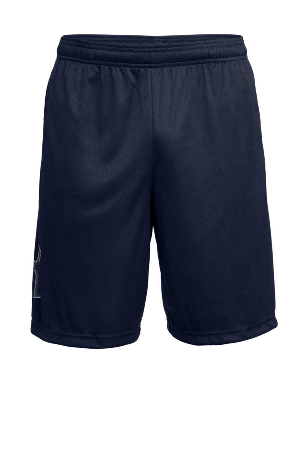 Donkerblauwe heren Under Armour sportshort van polyester met regular fit, regular waist en effen