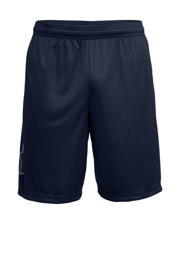 thumbnail: Donkerblauwe heren Under Armour sportshort van polyester met regular fit, regular waist en effen