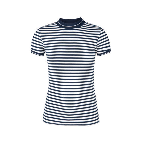 We Fashion Gestreept Rib T Shirt Donkerblauw we fashion kopen in de aanbieding