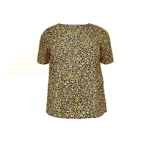 Only Carmakoma Top Met All Over Print Geel only carmakoma kopen in de aanbieding