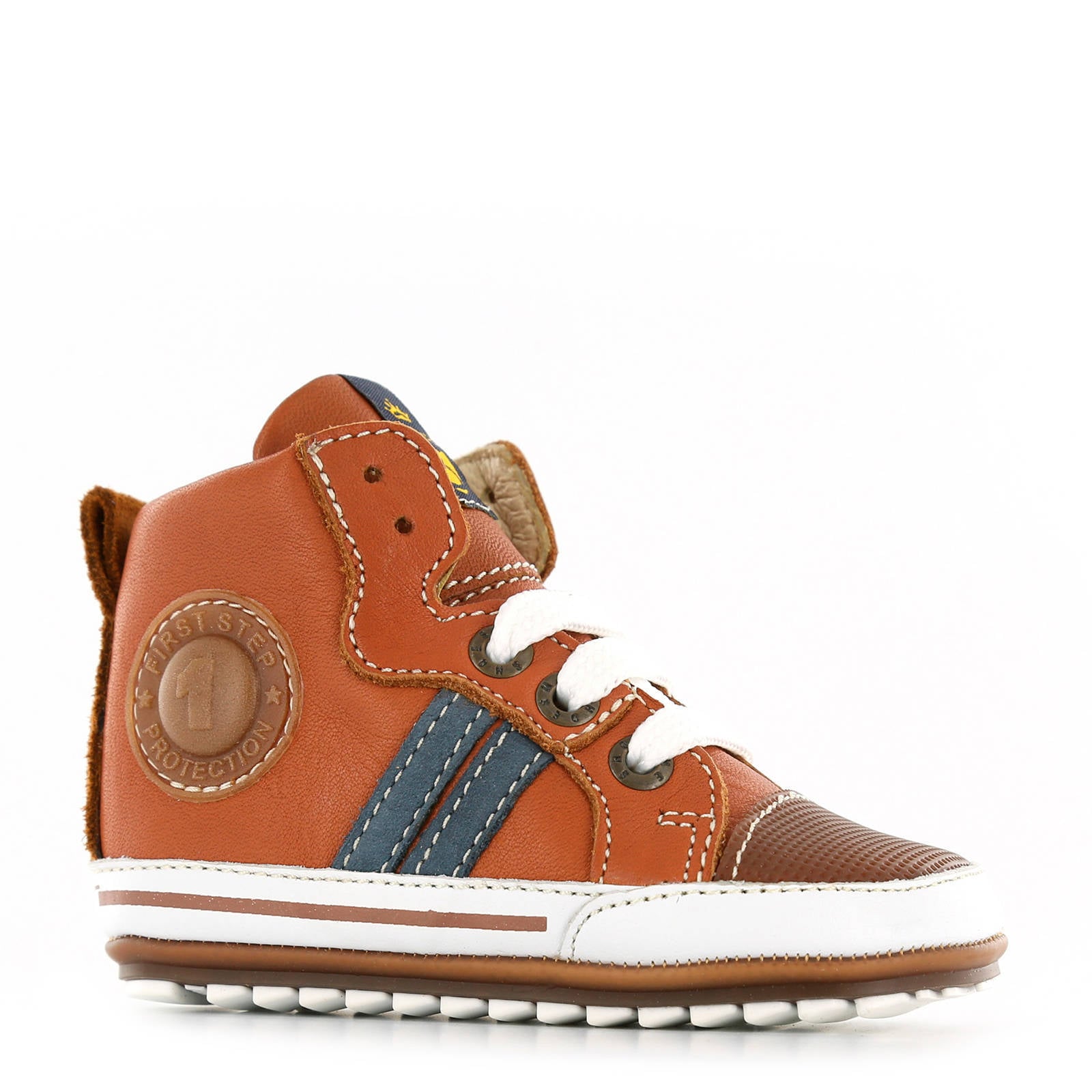 Shoesme leren veterboots cognac | wehkamp