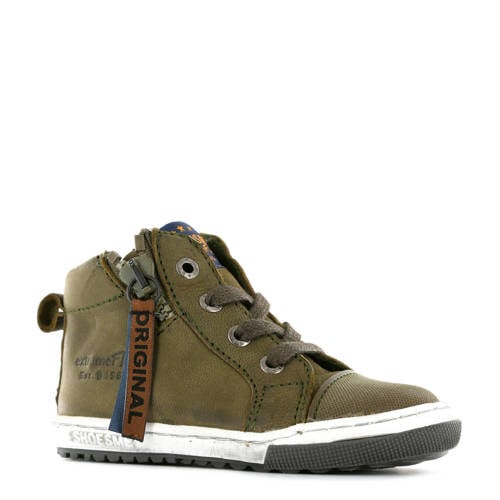 Shoesme Leren Veterboots Groen shoesme kopen in de aanbieding