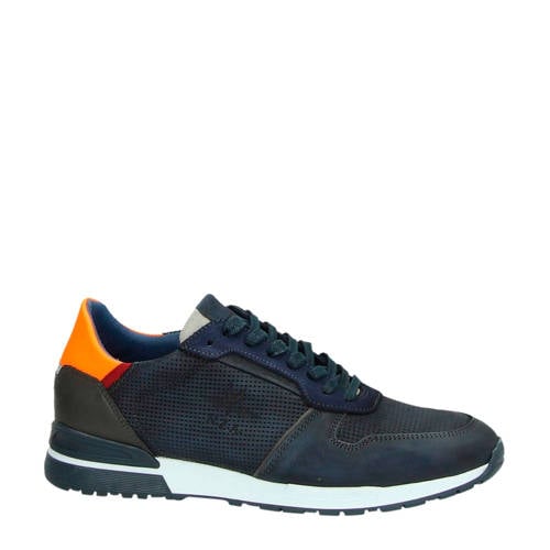 New Zealand Auckland Kurow Leren Sneakers Donkerblauw new zealand auckland kopen in de aanbieding