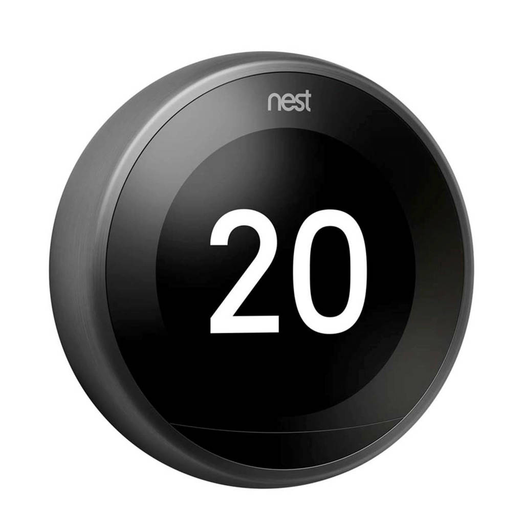 Google Nest 3RG GEN Black thermostaat, Zwart