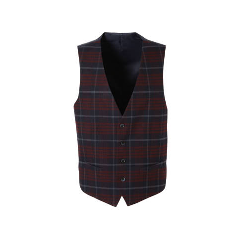 Ca Angelo Litrico Geruit Gilet Donkerrood ca kopen in de aanbieding