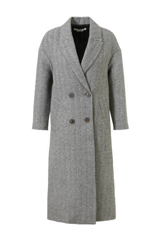 wollen trenchcoat grijs