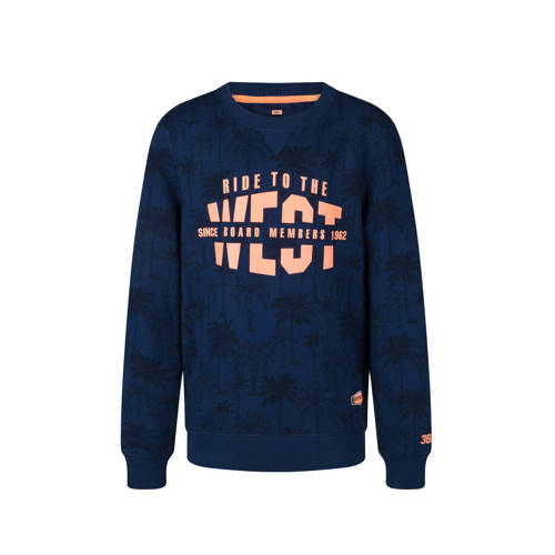 We Fashion Sweater Met Palmbomen En Tekst Blauw we fashion kopen in de aanbieding