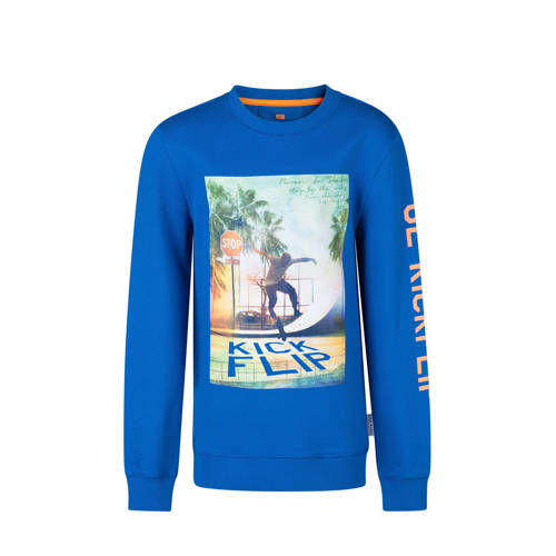 We Fashion Sweater Met Printopdruk Blauw we fashion kopen in de aanbieding