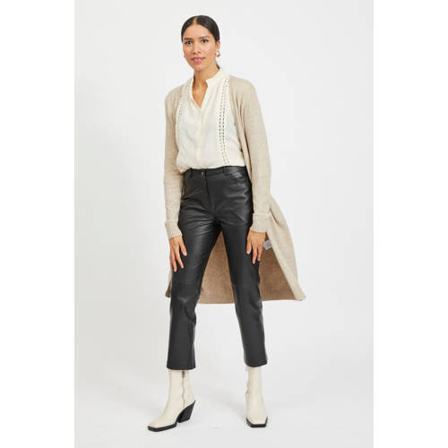 VILA gemêleerd gebreid vest VIRIL beige afbeelding