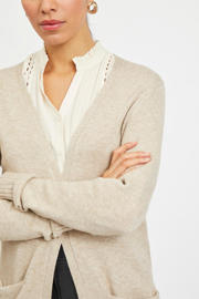 thumbnail: VILA gemêleerd gebreid vest VIRIL beige